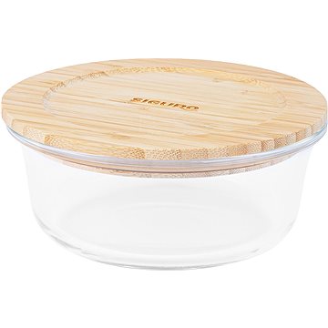 Siguro Dóza na potraviny Glass Seal Bamboo 0,6 l, 6,5 x 15 x 15 cm (SGR-FO-G306BB)