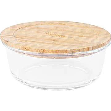 Siguro Dóza na potraviny Glass Seal Bamboo 0,95 l, 7 x 17 x 17 cm (SGR-FO-G309BB)