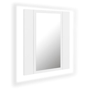 Shumee LED koupelnová skříňka se zrcadlem bílá 40 × 12 × 45 cm, akryl (804948)