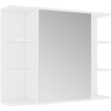 ShumeeKoupelnová skříňka se zrcadlem - bílá, 80 × 20,5 × 64, dřevotříska (802606)