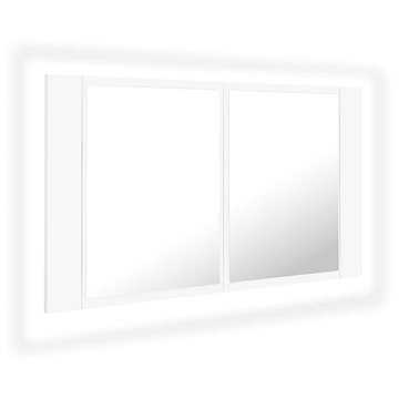 Shumee LED Koupelnová skřínka se zrcadlem - bílá, 80 × 12 × 45 cm (804964)