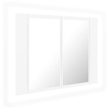 Shumee LED Koupelnová skřínka se zrcadlem - bílá, 60 × 12 × 45 cm (804956)