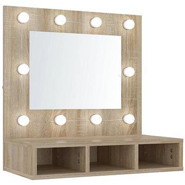 Shumee Zrcadlová skříňka s LED - dub sonoma, 60 × 31,5 × 62 cm (808885)