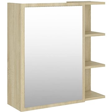 Shumee Koupelnová skříňka, zrcadlo, dub sonoma, 62,5 × 20,5 × 64, dřevotříska (803311)