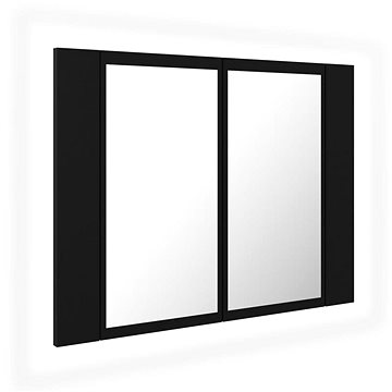 Shumee LED Koupelnová skříňka se zrcadlem - černá, 60 × 12 × 45 cm (804957)