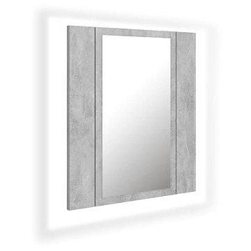 Shumee LED Koupelnová skříňka se zrcadlem - betonově šedá, 40 × 12 × 45 cm (804952)