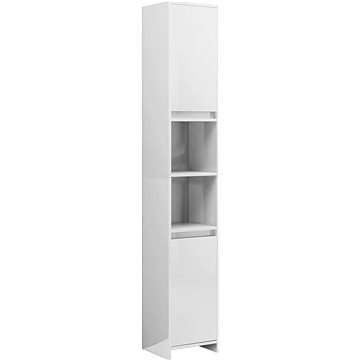 Shumee Koupelnová skříňka - bílá, vysoký lesk, 30 × 30 × 183,5 cm, dřevotříska, 802675 (802675)