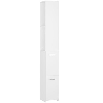 Shumee Koupelnová skříňka - bílá, 25 × 25 × 170 cm, dřevotříska (808431)