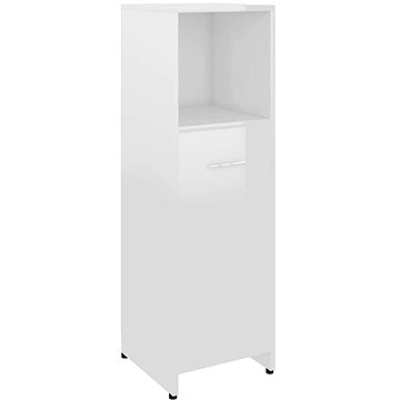 Shumee Koupelnová skříňka - bílá, vysoký lesk, 30 × 30 × 95 cm, dřevotříska, 802594 (802594)