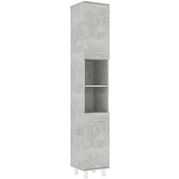 Shumee Koupelnová skříňka - betonově šedá, 30 × 30 × 179 cm, dřevotříska (802628)