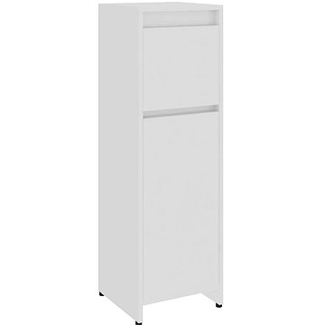 Shumee Koupelnová skříňka - bílá, vysoký lesk, 30 × 30 × 95 cm, dřevotříska (802666)