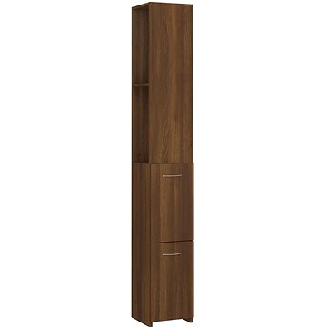 Shumee Koupelnová skříňka - hnědý dub, 25 × 25 × 170 cm, kompozitní dřevo (815962)