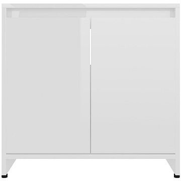 Shumee Koupelnová skříňka - bílá, vysoký lesk, 60 × 33 × 61 cm, dřevotříska (802648)