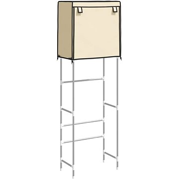 Shumee 2patrový úložný regál nad toaletu Krém 56 × 30 × 170 cm, železo (343142)
