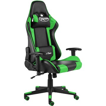 SHUMEE Otočná herní židle zelená PVC, 20493 (20493)