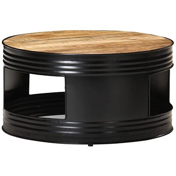 SHUMEE Konferenční stolek černý 68 × 68 × 36 cm masivní hrubý mangovník, 321931 (321931)