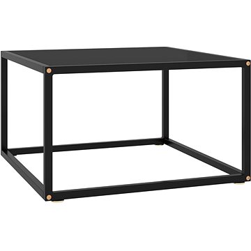 SHUMEE Konferenční stolek černý s černým sklem 60 × 60 × 35 cm , 322872 (322872)