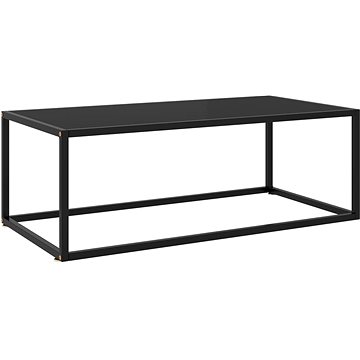 SHUMEE Konferenční stolek černý s černým sklem 100 × 50 × 35 cm , 322880 (322880)