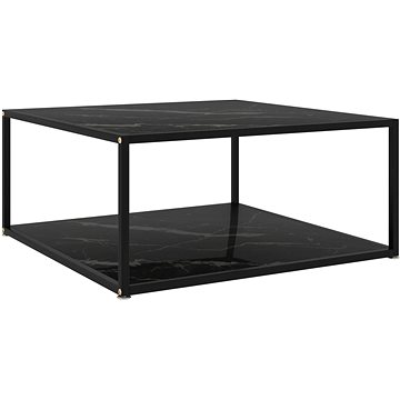 SHUMEE Konferenční stolek černý 80 × 80 × 35 cm tvrzené sklo, 322895 (322895)