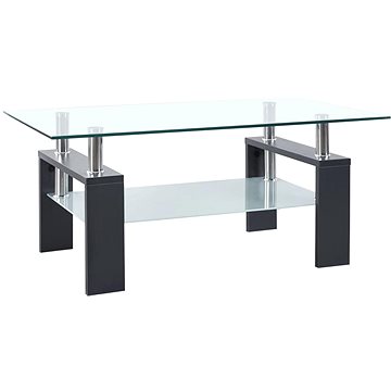 SHUMEE Konferenční stolek šedý a průhledný 95 × 55 × 40 cm tvrzené sklo, 330305 (330305)