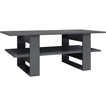SHUMEE Konferenční stolek šedý vysoký lesk 110 × 55 × 42 cm dřevotříska, 800548 (800548)