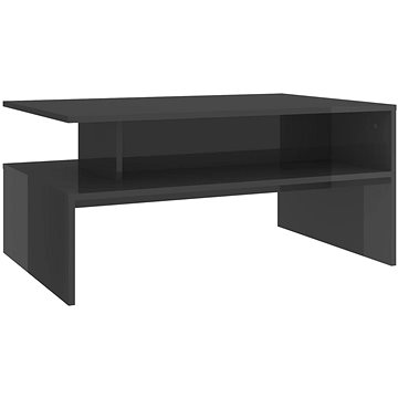SHUMEE Konferenční stolek šedý vysoký lesk 90 × 60 × 42,5 cm dřevotříska, 803262 (803262)