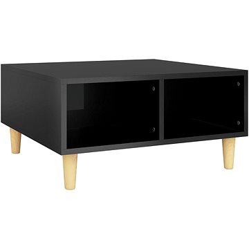 SHUMEE Konferenční stolek černý vysoký lesk 60 × 60 × 30 cm dřevotříska, 805984 (805984)