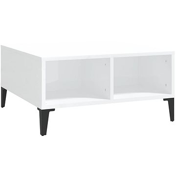 SHUMEE Konferenční stolek bílý vysoký lesk 60 × 60 × 30 cm dřevotříska, 805992 (805992)