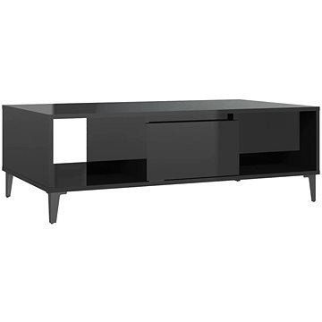 SHUMEE Konferenční stolek černý vysoký lesk 103,5 × 60 × 35 cm dřevotříska, 806029 (806029)