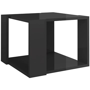 SHUMEE Konferenční stolek šedý vysoký lesk 40 × 40 × 30 cm dřevotříska, 806318 (806318)