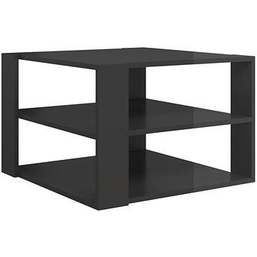 SHUMEE Konferenční stolek šedý vysoký lesk 60 × 60 × 40 cm dřevotříska, 806327 (806327)