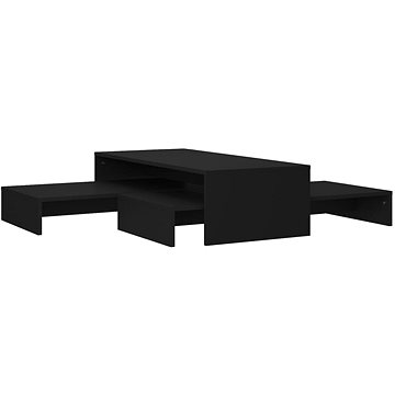SHUMEE Sada konferenčních stolků černá 100 × 100 × 26,5 cm dřevotříska, 806796 (806796)