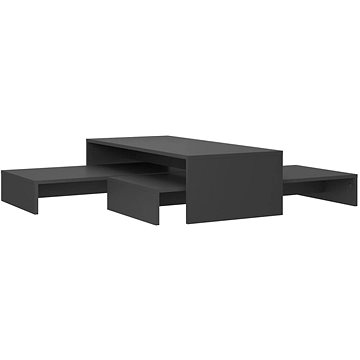 SHUMEE Sada konferenčních stolků šedá 100 × 100 × 26,5 cm dřevotříska, 806797 (806797)