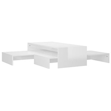 SHUMEE Sada konferenčních stolků bílá s vysokým leskem 100 × 100 × 26,5 cm, 806801 (806801)