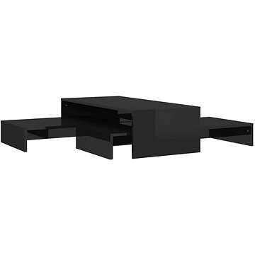 SHUMEE Hnízdové konferenční stolky černé vysoký lesk 100 × 100 × 26,5 cm, 806802 (806802)