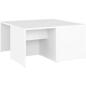 SHUMEE Konferenční stolky 4 ks bílé 33 × 33 × 33 cm dřevotříska, 806813 (806813)