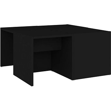 SHUMEE Konferenční stolky 4 ks černé 33 × 33 × 33 cm dřevotříska, 806814 (806814)