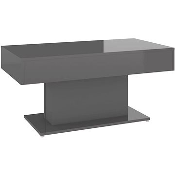SHUMEE Konferenční stolek šedý vysoký lesk 96 × 50 × 45 cm dřevotříska, 806839 (806839)