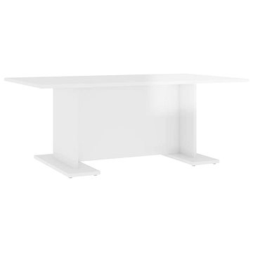 SHUMEE Konferenční stolek bílý vysoký lesk 103,5 × 60 × 40 cm dřevotříska, 806846 (806846)