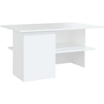 SHUMEE Konferenční stolek bílý 90 × 60 × 46,5 cm dřevotříska, 806849 (806849)