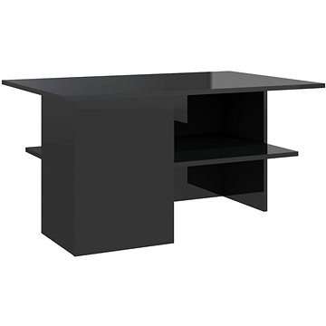 SHUMEE Konferenční stolek černý vysoký lesk 90 × 60 × 46,5 cm dřevotříska, 806856 (806856)