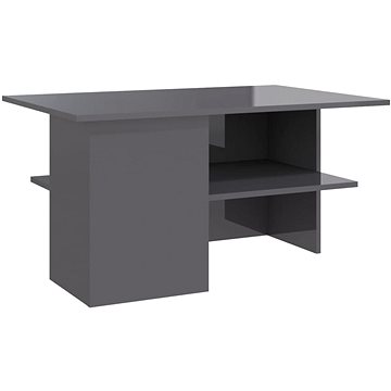 SHUMEE Konferenční stolek šedý vysoký lesk 90 × 60 × 46,5 cm dřevotříska, 806857 (806857)