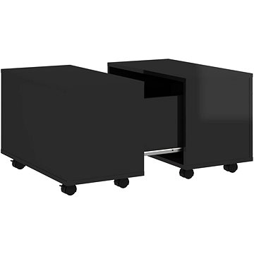SHUMEE Konferenční stolek černý vysoký lesk 60 × 60 × 38 cm dřevotříska, 806865 (806865)