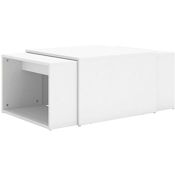 SHUMEE Sada 3 konferenčních stolků bílá 60 × 60 × 30 cm dřevotříska, 806894 (806894)