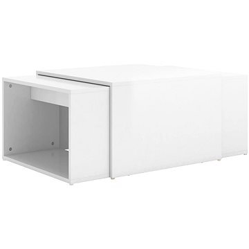 SHUMEE Sada 3 konferenčních stolků bílá s vysokým leskem 60 × 60 × 30 cm, 806900 (806900)