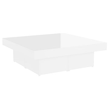 SHUMEE Konferenční stolek bílý vysoký lesk 90 × 90 × 28 cm dřevotříska, 806918 (806918)