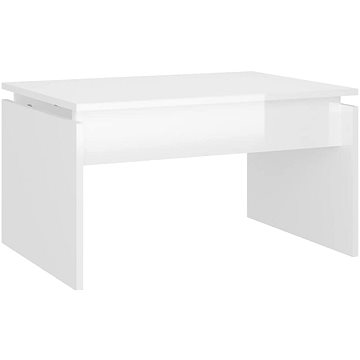 SHUMEE Konferenční stolek bílý vysoký lesk 68 × 50 × 38 cm dřevotříska, 808338 (808338)