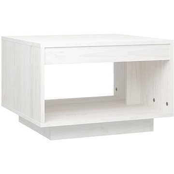 SHUMEE Konferenční stolek bílý 50 × 50 × 33,5 cm masivní borové dřevo, 808504 (808504)