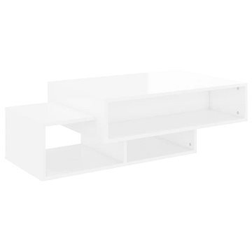 SHUMEE Konferenční stolek bílý vysoký lesk 105 × 55 × 32 cm dřevotříska, 808528 (808528)