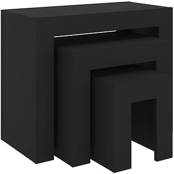 SHUMEE Hnízdové konferenční stolky 3 ks černé dřevotříska, 808541 (808541)
